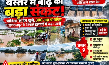 बस्तर में बाढ़ का संकट बरकरार: इंद्रावती उफान पर, ओडिशा के कई डैमों के गेट खुलने से 300 से ज्यादा गांव प्रभावित; जगदलपुर की निचली बस्तियों में घुसा पानी