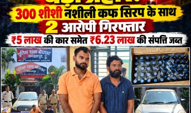 नशे के कारोबार पर बस्तर पुलिस का बड़ा प्रहार! 300 शीशी प्रतिबंधित कफ सिरप के साथ दो आरोपी गिरफ्तार, ₹6.23 लाख की संपत्ति जब्त